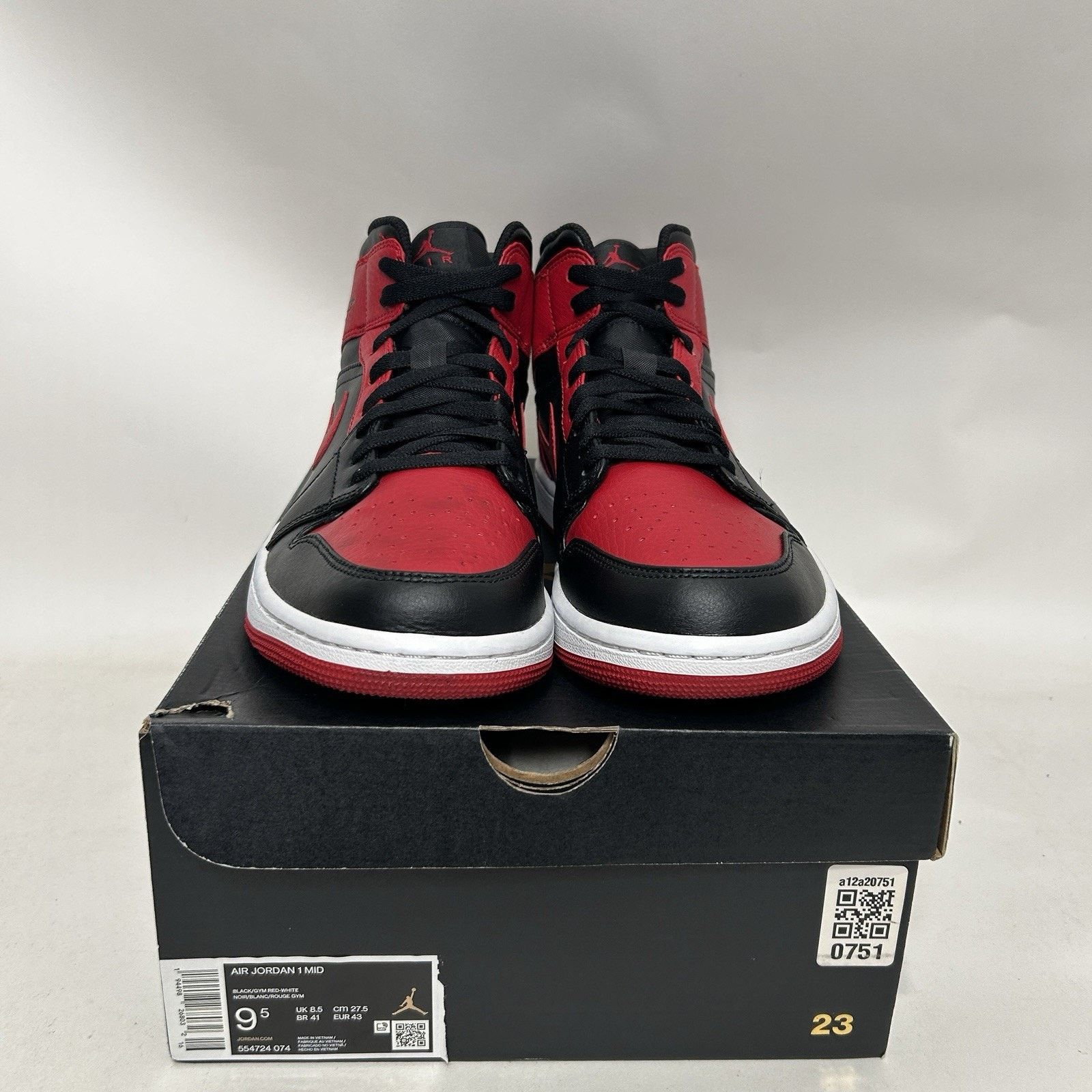 Nike Nike Shoes Air Jordan 1 Mid Retro “Banned/Bred” 554724-074 Size US 9.5 / EU 42-43 - 2 Thumbnail