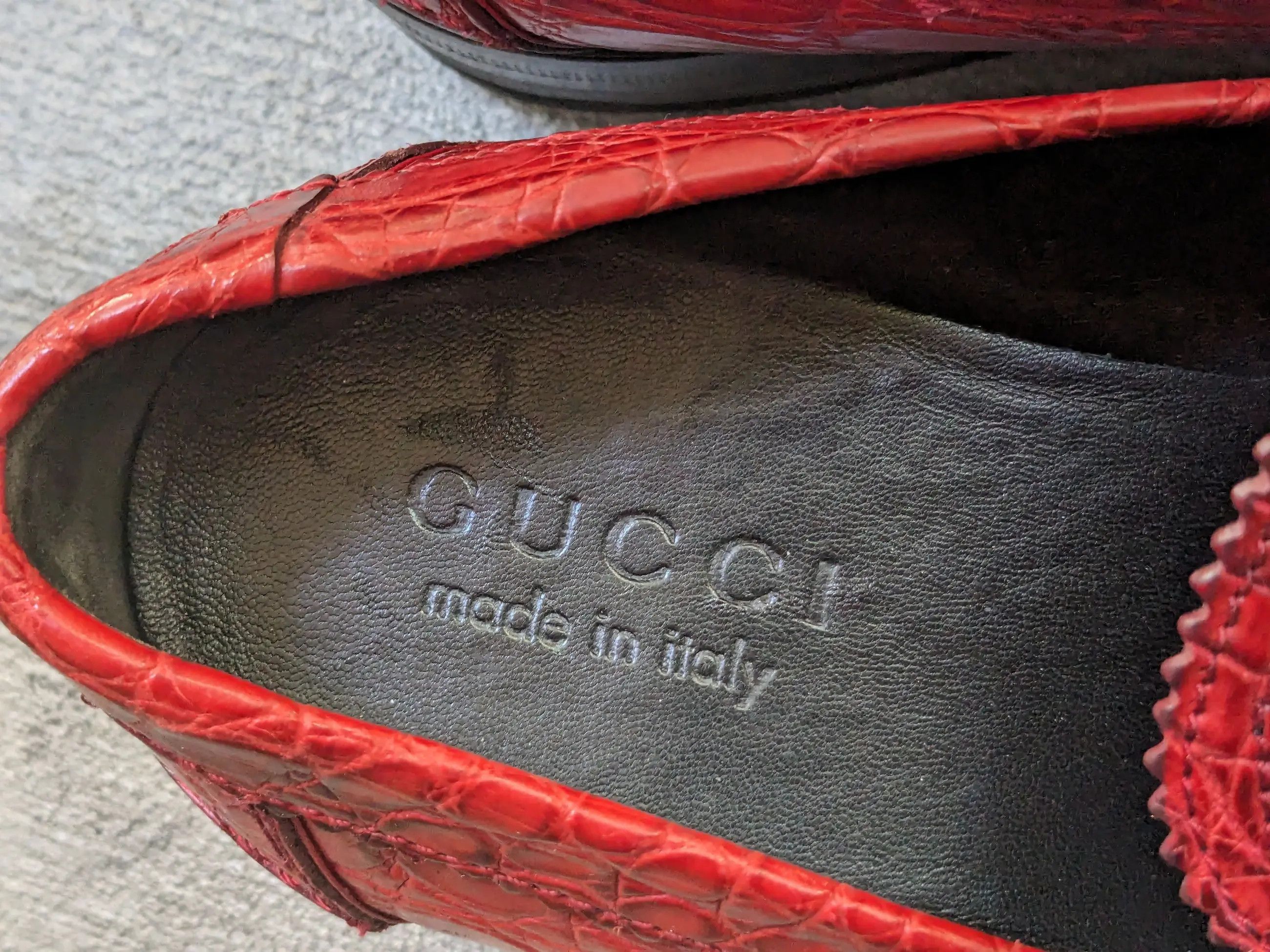 Gucci Gucci Horsebit Loafers Red Crocodile 7.5 Snaffle Bit Exotic Size US 7.5 / EU 40-41 - 12 Thumbnail