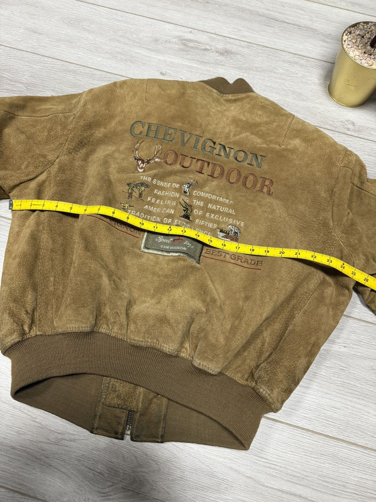 Chevignon Chevignon outdoor Korea leather suede bomber vintage deer Size US L / EU 52-54 / 3 - 11 Thumbnail