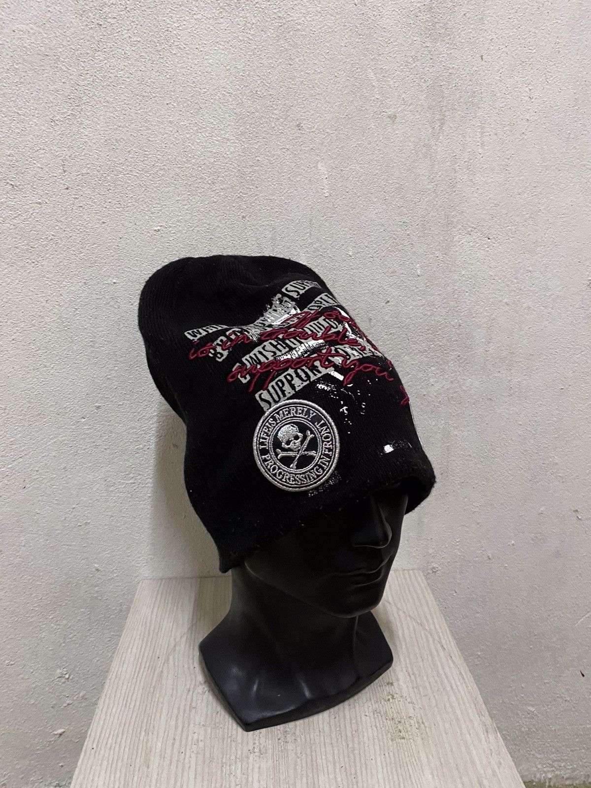 Seditionaries Japanese Brand Skull Rare Design Beanie Hat Size ONE SIZE - 3 Thumbnail