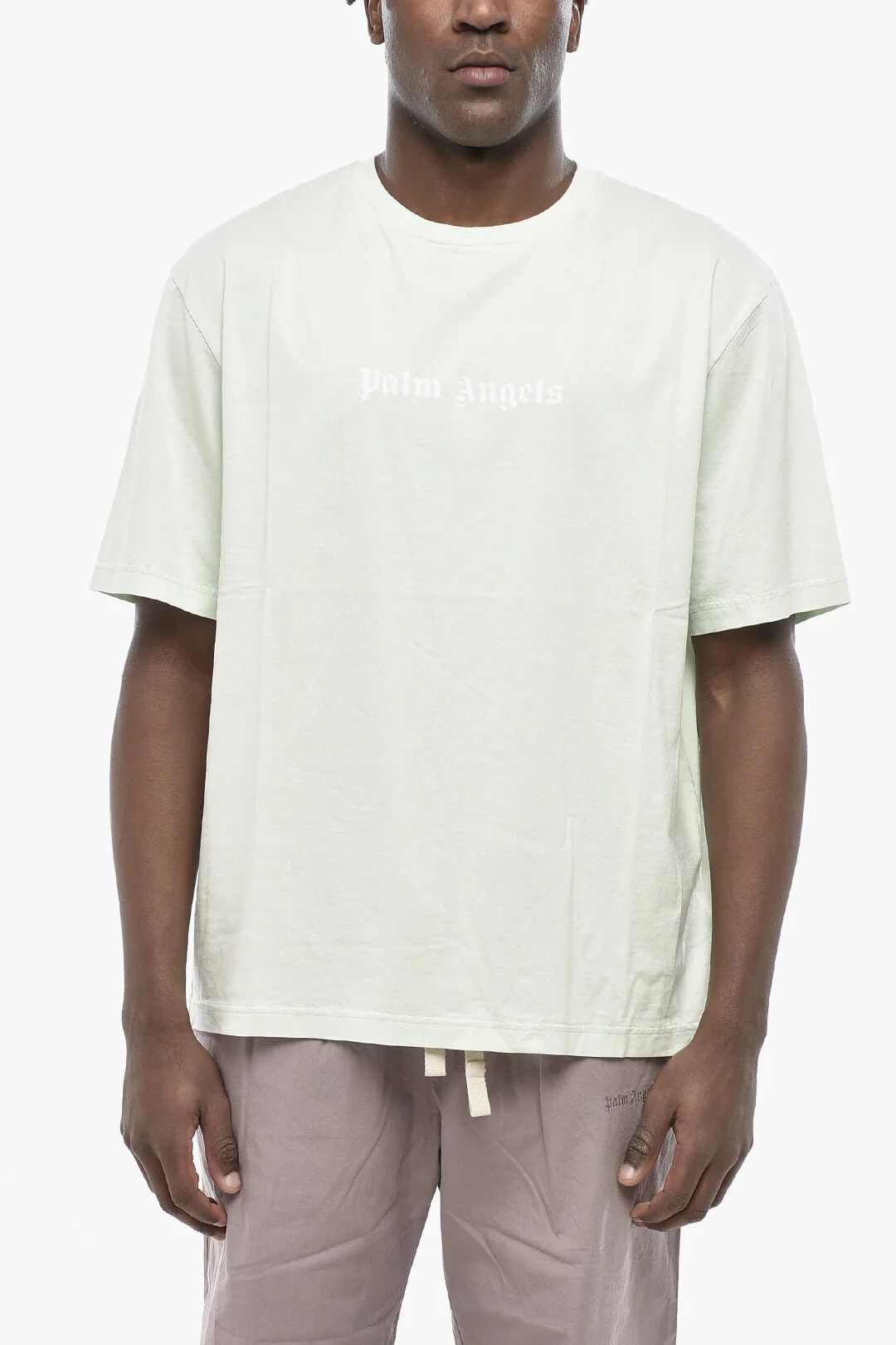 Palm Angels og1mm0226 Slim Fit Cotton T-Shirt in White Size US XL / EU 56 / 4 - 1 Thumbnail