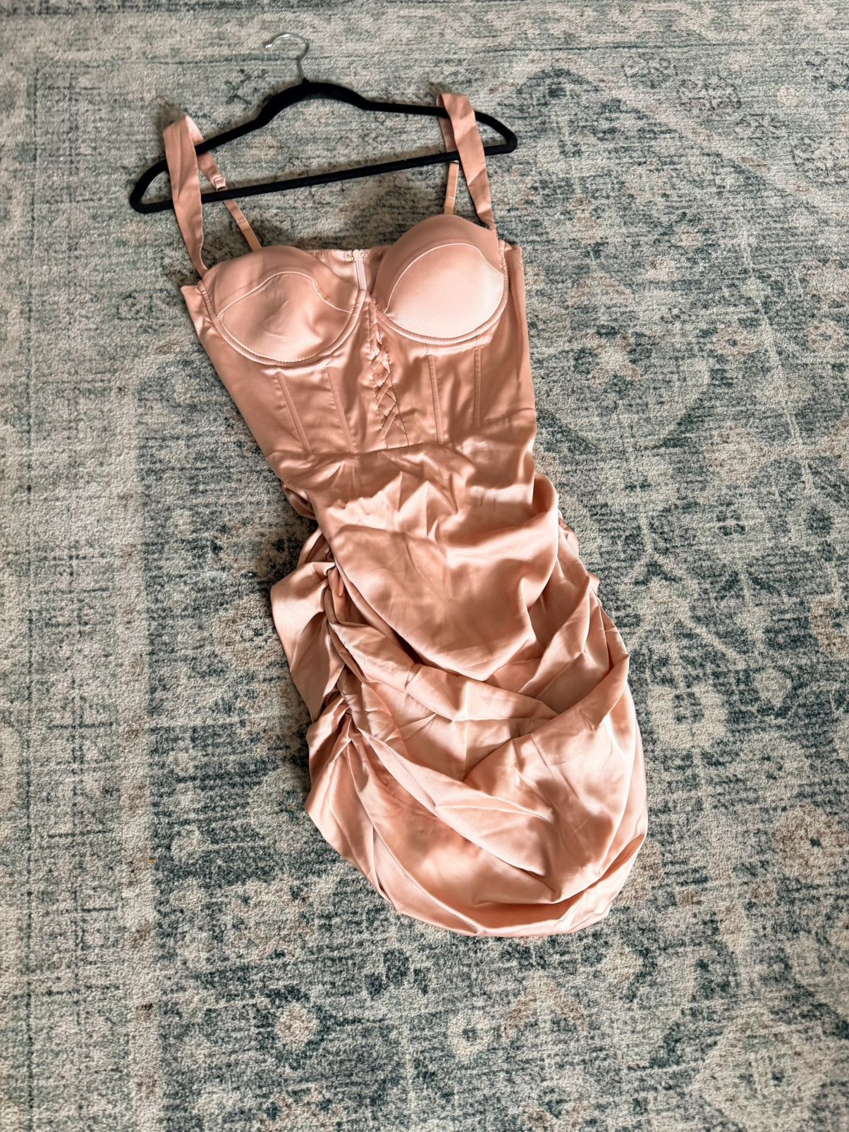 Other Oh Polly baby pink satin sweetheart corset mini dress 10 Size L / US 10 / IT 46 - 2 Thumbnail