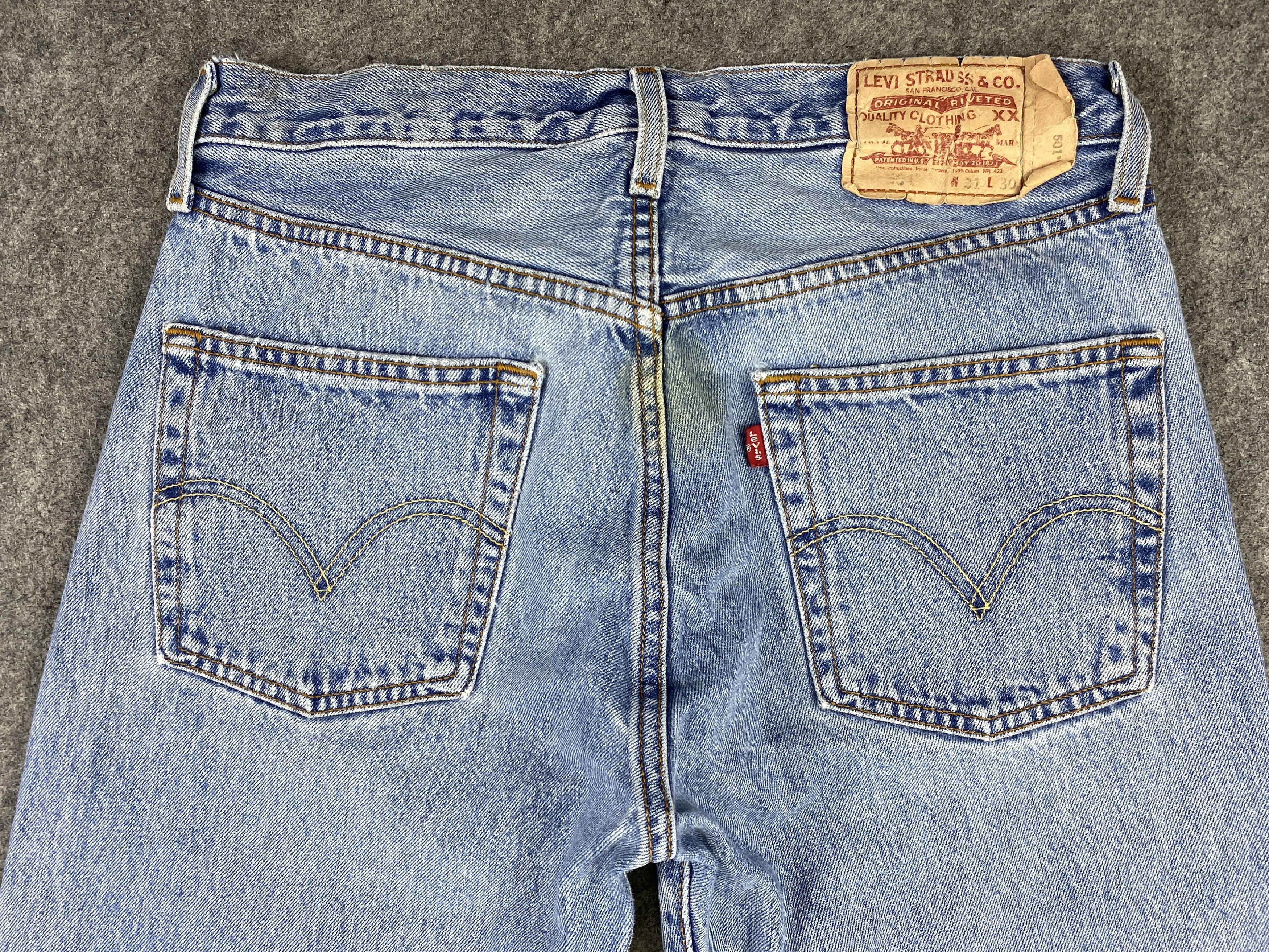 Japanese Brand Blue Vintage Levi's 501 Jeans 30x29.5 Denim -JN1519 Size US 30 / EU 46 - 4 Thumbnail