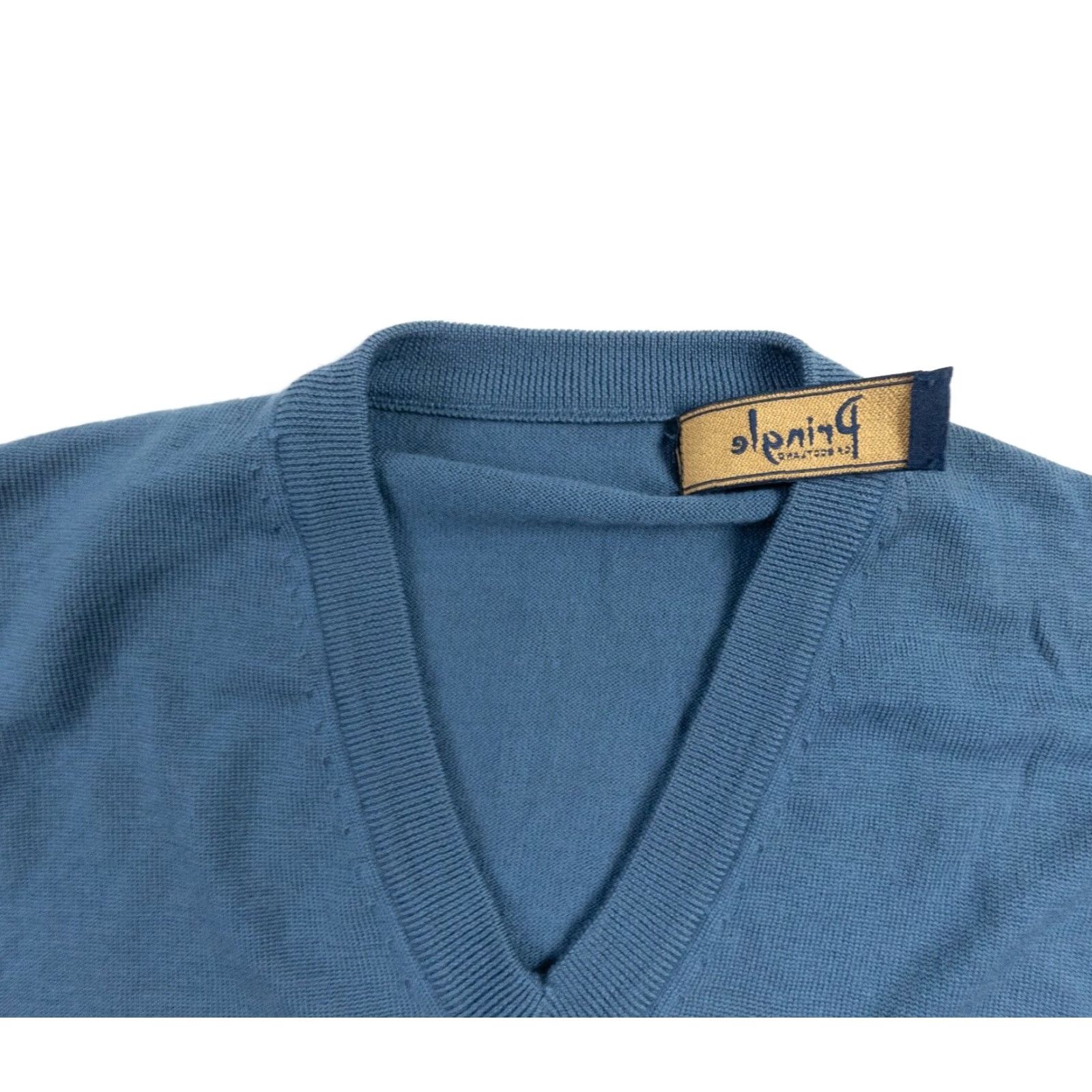 Vintage Pringle Sweater Vest Mens 40 Blue Wool Knit Pullover Sleeveless V-Neck Mens Size US XXS / EU 40 - 7 Thumbnail