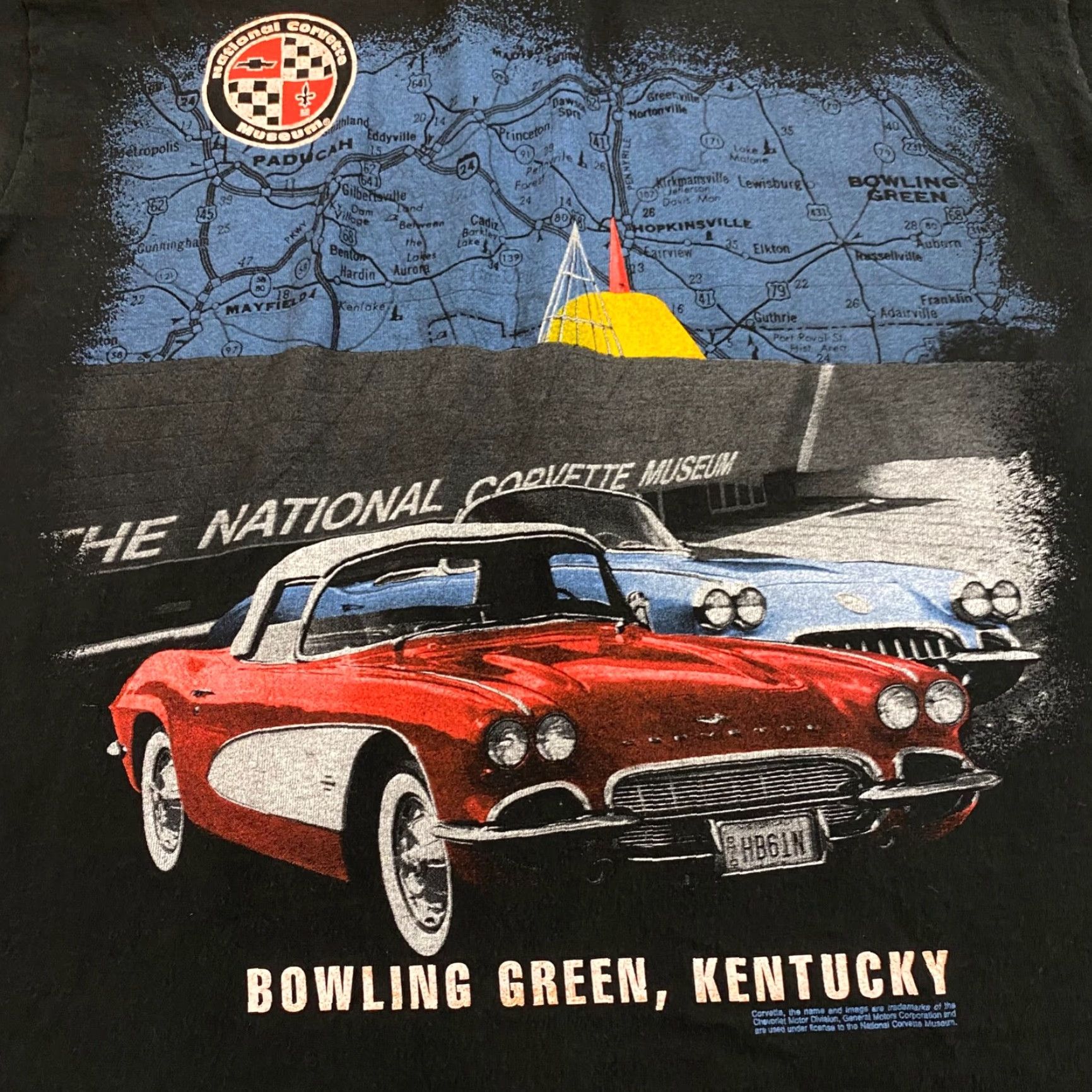Fruit Of The Loom VINTAGE National Corvette Museum Shirt Mens Large Black Automotive 90s Size US L / EU 52-54 / 3 - 2 Thumbnail