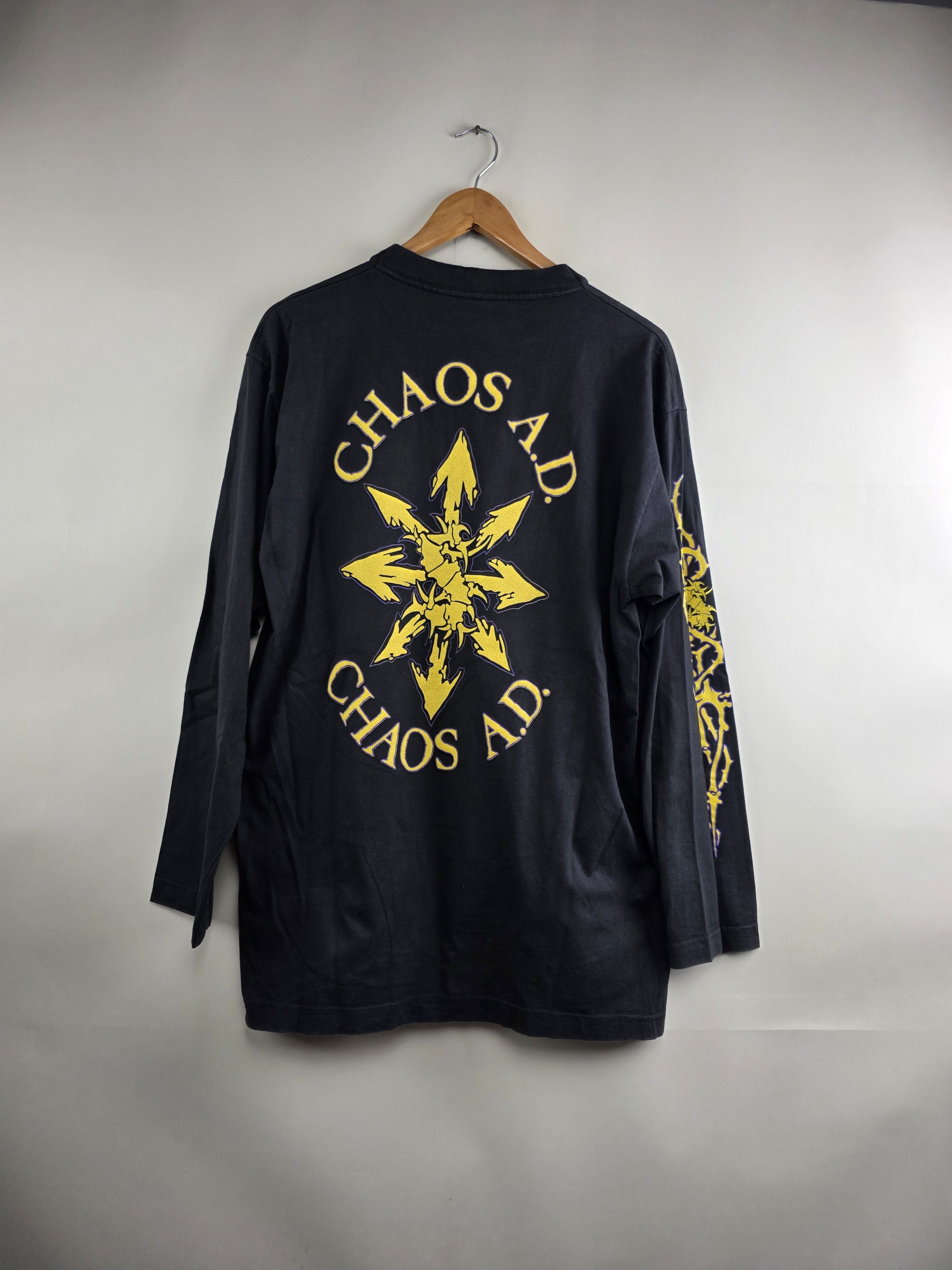 Band Tees × Vintage 1993 Sepultura Chaos AD Long-sleeved XL 22.5" 30.5" Size US XL / EU 56 / 4 - 6 Thumbnail