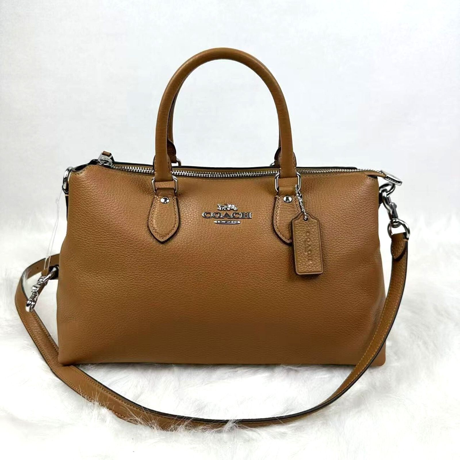 Coach Georgia Satchel Crossbody Handbag Leather Saddle NWT in Brown, Women's