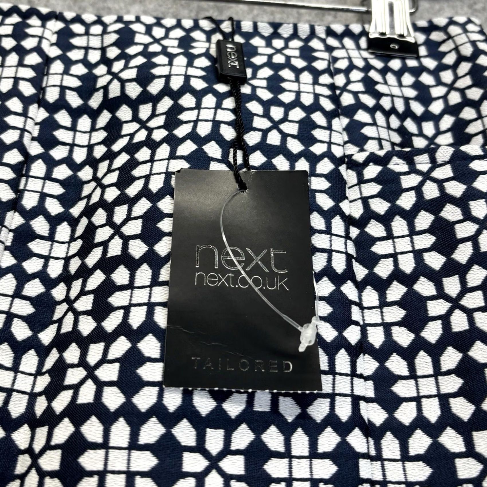 NEXT Next Mini Skirt UK8 - Navy White Geometric Pattern - New with Tags (BNWT) Size 30" / US 8 / IT 44 - 3 Thumbnail