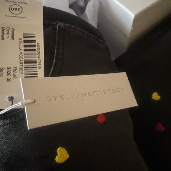Stella McCartney The Skinny Boyfriend embroidered mid rise slim leg jeans Size 31" - 5 Thumbnail