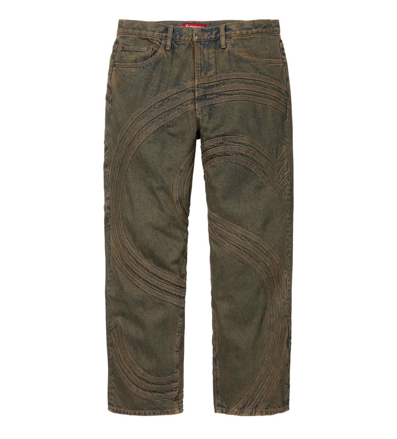 Supreme Supreme S Logo Loose Fit Jean - Dirty Green size 34 