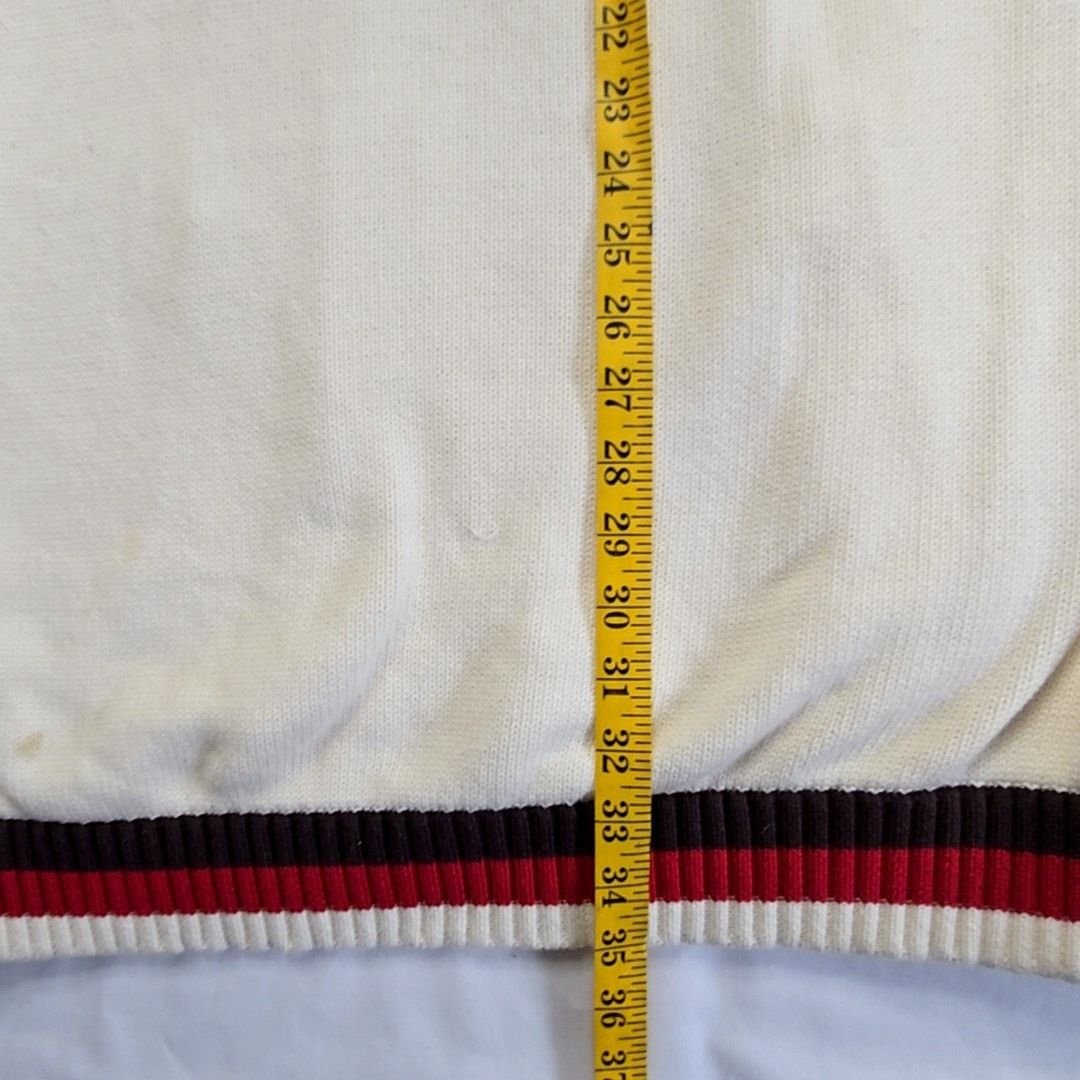 Ecko Unltd. Ecko Unltd Knit Sweater Red Stripe Full Zip Cream XXL Y2K Size US XXL / EU 58 / 5 - 18 Thumbnail