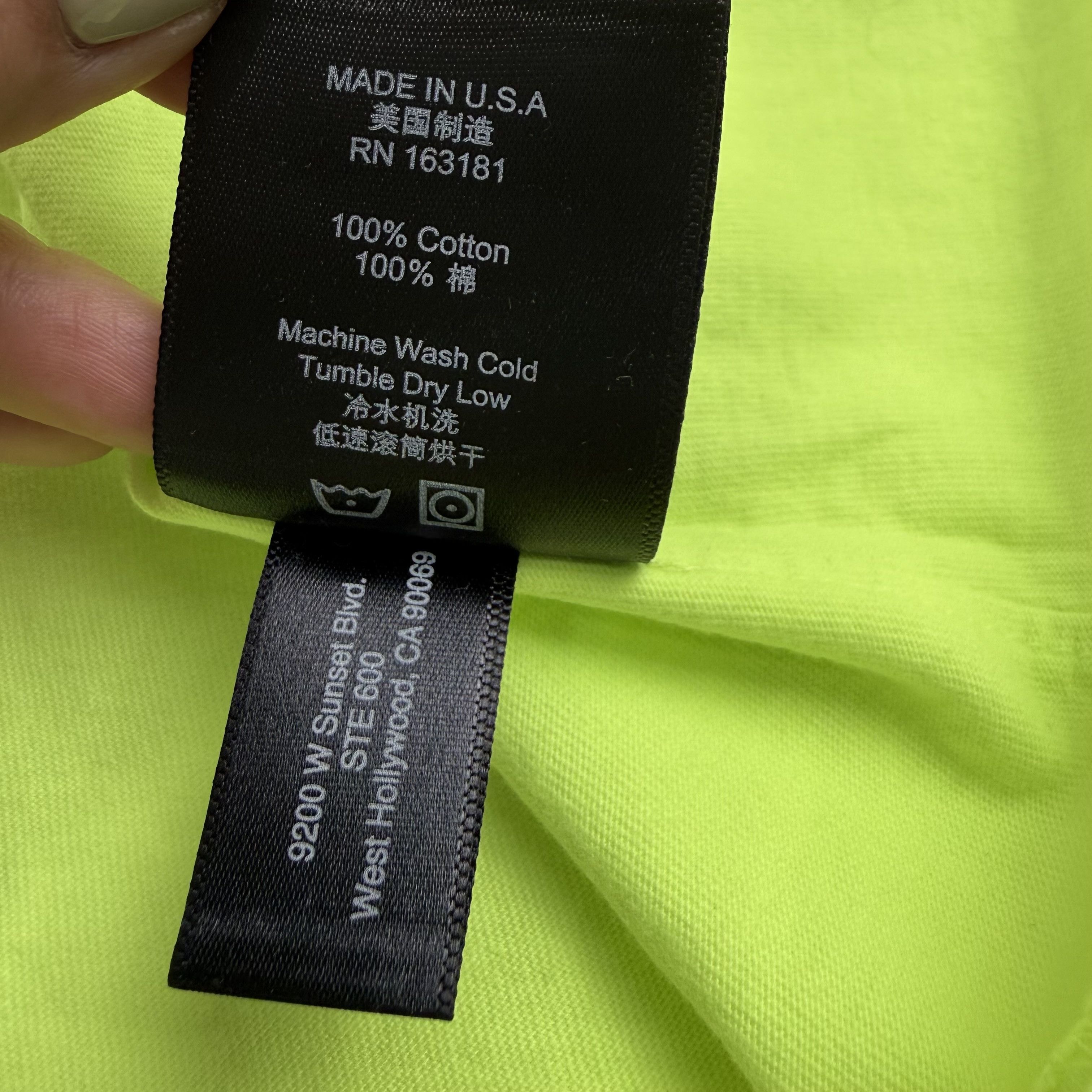 Rhude Rhude Mens Neon Yellow Script Logo Boxy T-Shirt XL Size US XL / EU 56 / 4 - 6 Thumbnail