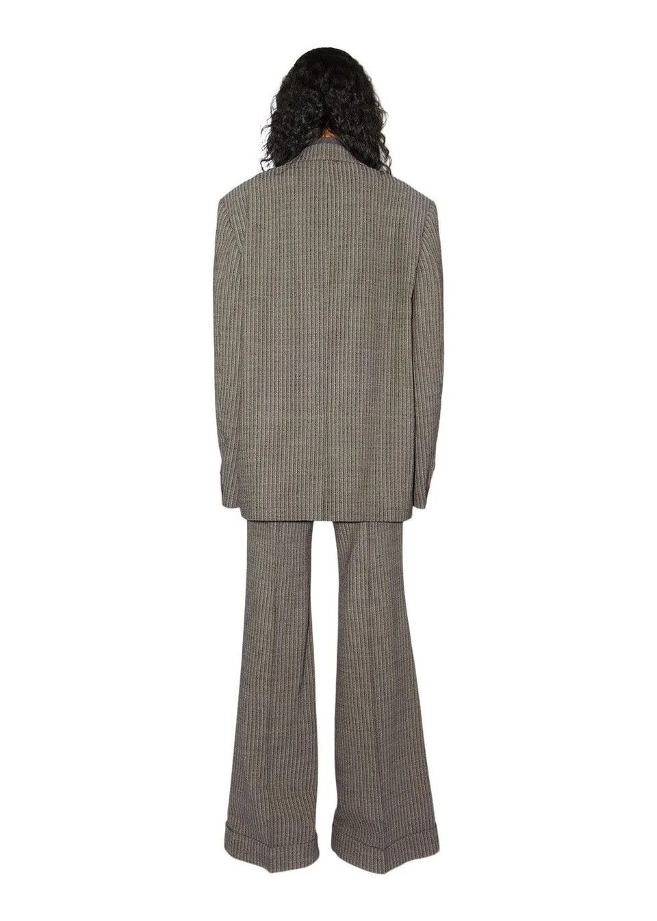 Acne Studios Acne Studios Pinstripe Wool Blazer- Multi Taupe Size XS / US 0-2 / IT 36-38 - 3 Thumbnail