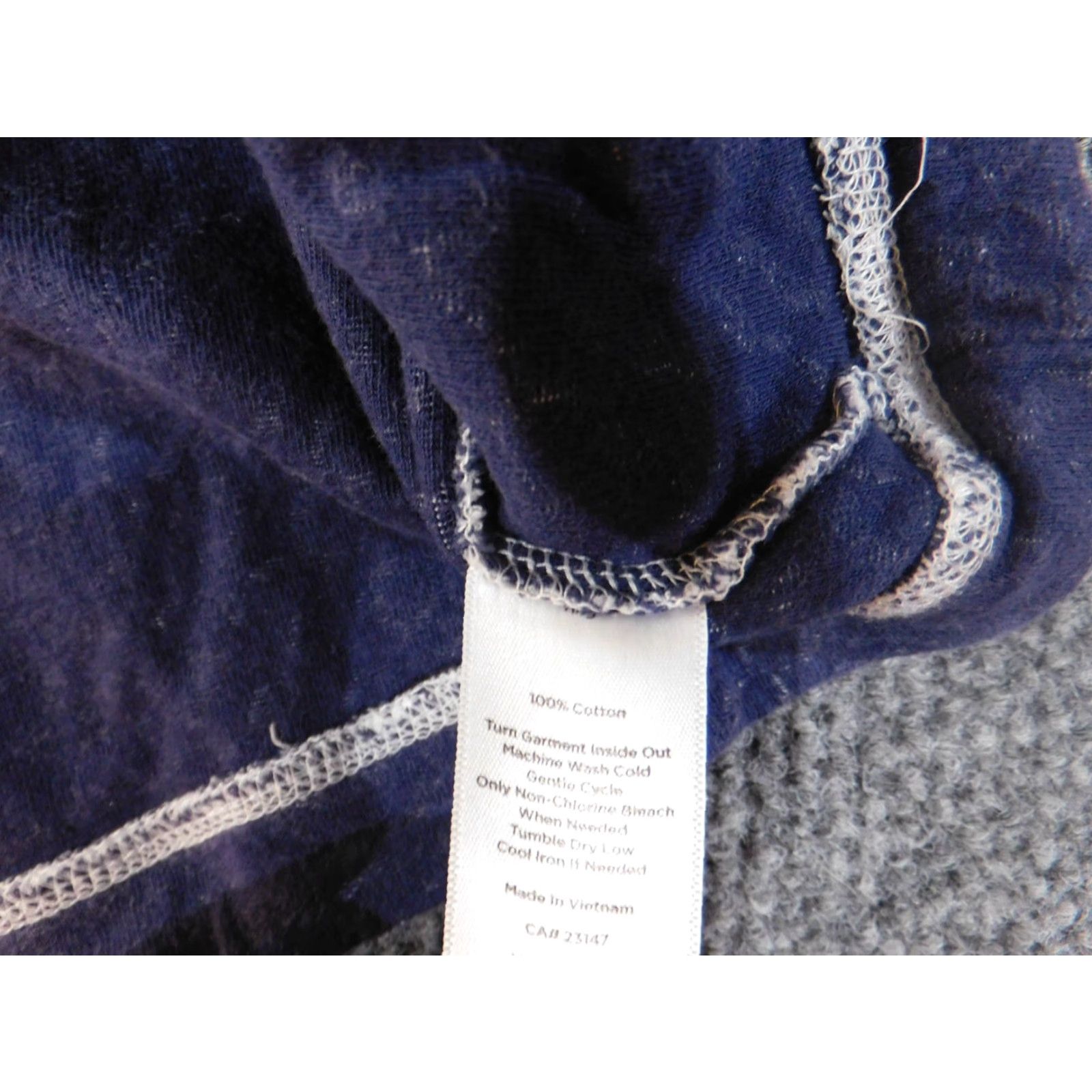 Talbots Talbots Sweater Pullover Geometric Medium Petite Blue Womens Knit Cotton Crew Neck Long Sleeve Casual Modern Size M / US 6-8 / IT 42-44 - 7 Thumbnail