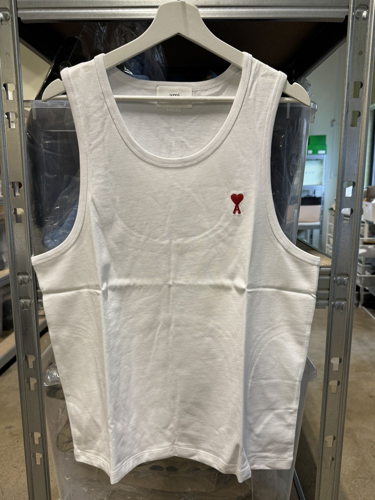 AMI Ami Paris Tank Top White NEW 200$ Size US XXL / EU 58 / 5 - 1 Thumbnail