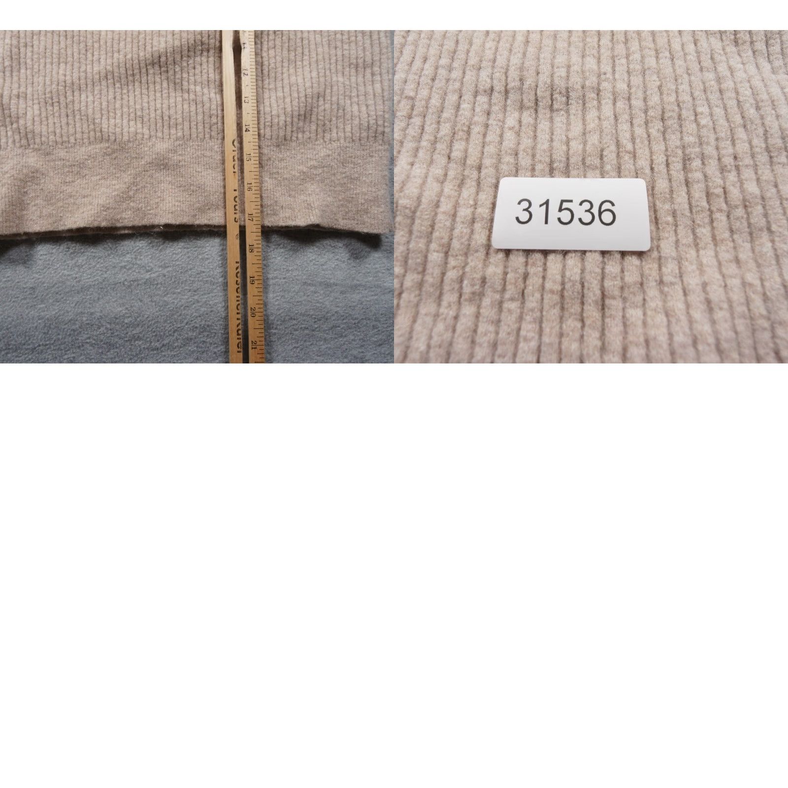 Club Monaco Club Monaco Sweater Womens XS Beige Ribbed Knit Mock Neck Wool Alpaca Blend Pullover Knit Size XS / US 0-2 / IT 36-38 - 8 Thumbnail
