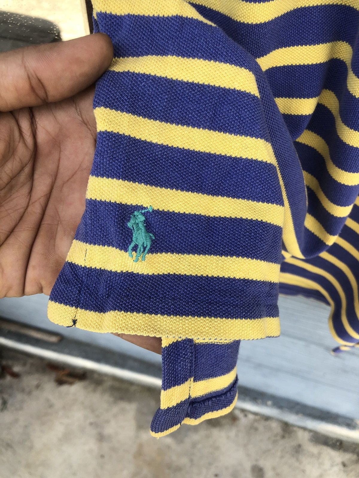 Polo Ralph Lauren Vintage Polo Ralph Lauren Stripe Single Pocket Polo Shirt Size US XL / EU 56 / 4 - 8 Thumbnail