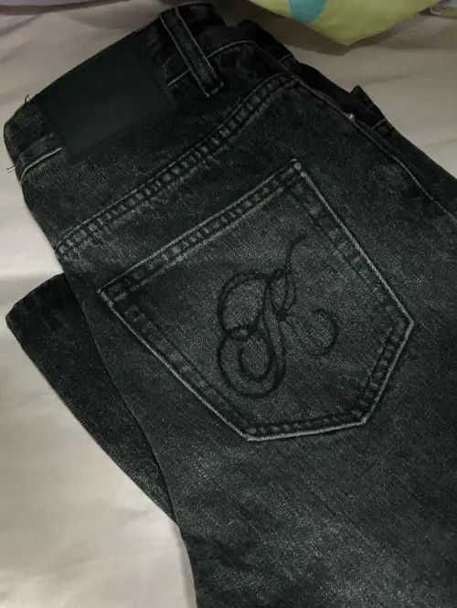VIBE Black Baggy Washed Denim Jeans Size US 31 - 7 Thumbnail