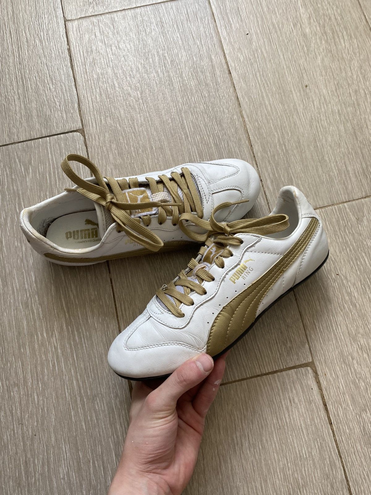 Puma PUMA SPPEEDCAT SNEAKERS WHITE&GOLD Y2K RAP Size US 8 / IT 38 - 3 Thumbnail