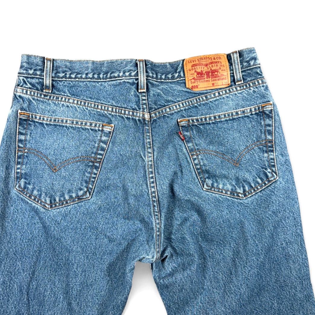 Levi's VINTAGE Levi's 505 Jeans Mens 34x31 Blue Regular Straight Denim 90s Size US 34 / EU 50 - 7 Thumbnail