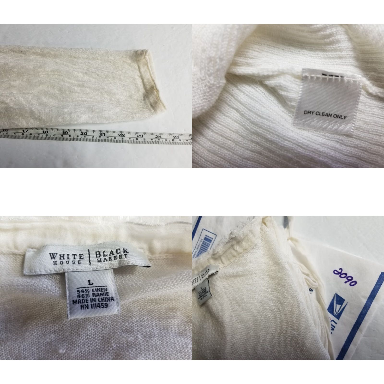 White House Black Market White House Black Market T-Shirt Women White Linen Blend V-Neck Sleeveless Open Tie L White Women Men’s? Size L / US 10 / IT 46 - 8 Thumbnail