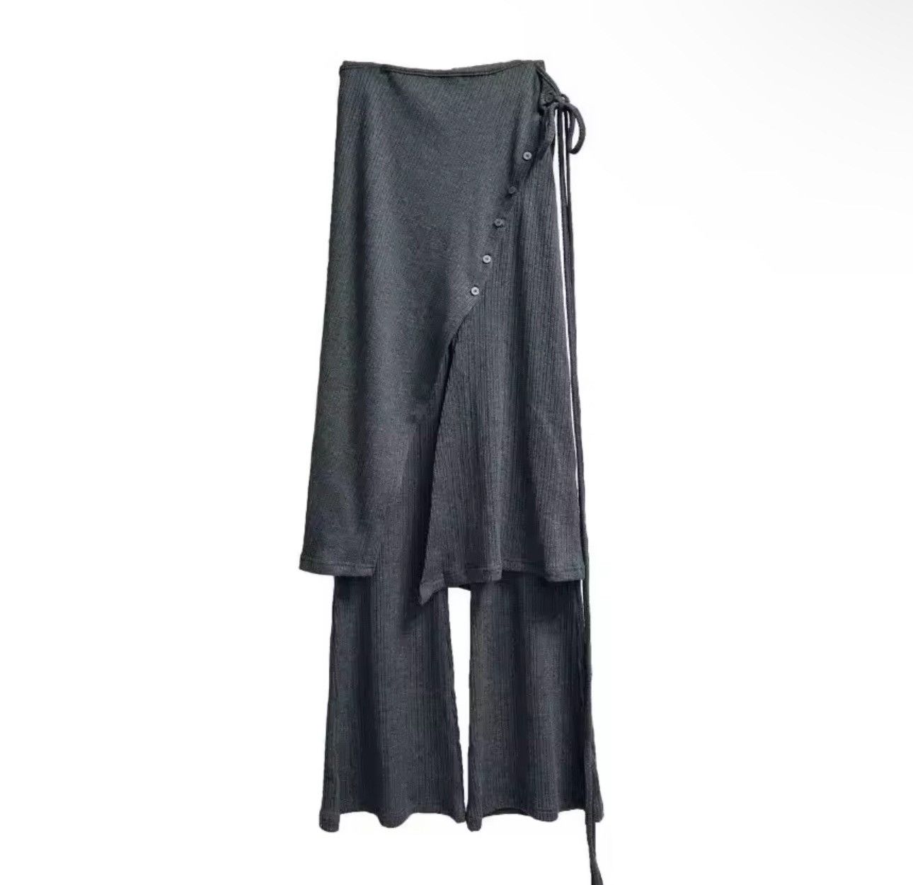 Other Design Casual Knitted Y2k Buckle Split Skirt Pants Size 25" / US 0 / IT 36 - 2 Thumbnail