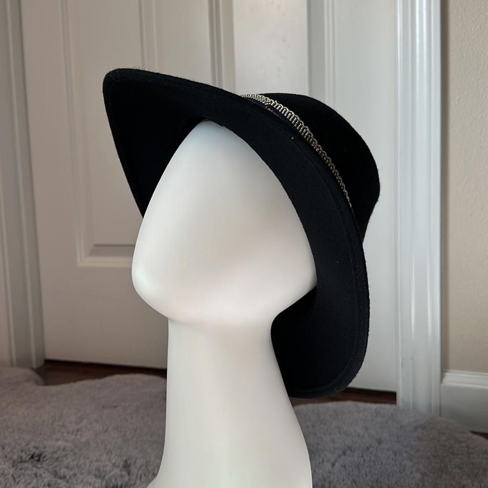 Designer Intrend by MaxMara Felt Fedora with Embroidered Ribbon. Size ONE SIZE - 7 Thumbnail