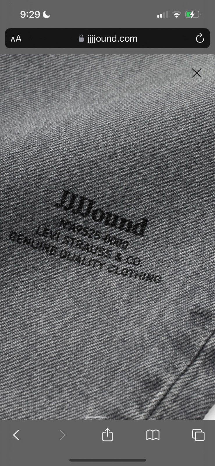 JJJJound × Levi's Levi’s JJJJound 501 ‘93 Jean Grey Stonewash SZ 30 Size US 30 / EU 46 - 6 Thumbnail