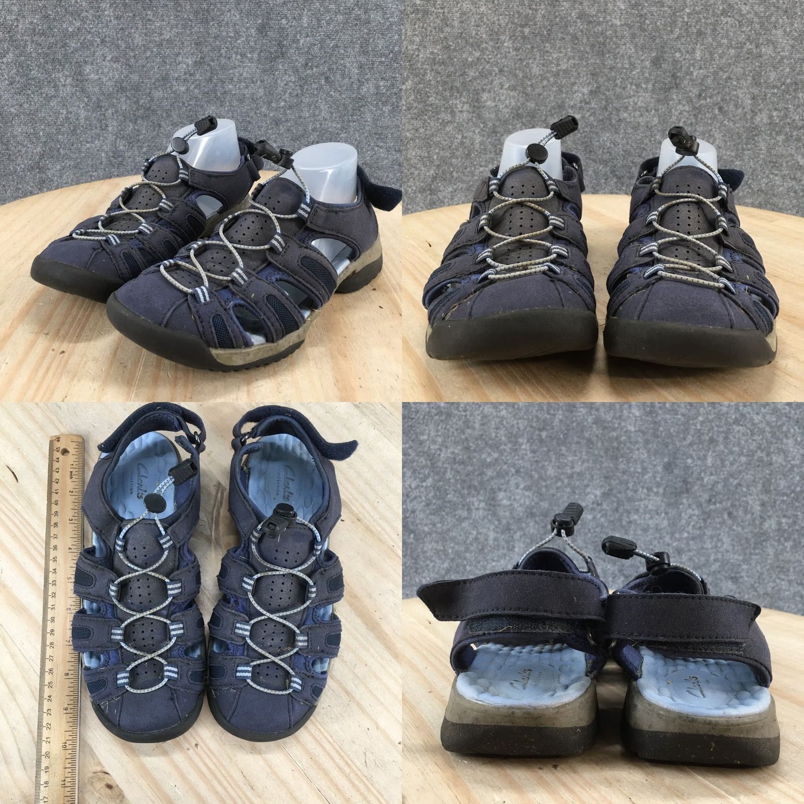 Clarks Clarks Sandals Womens 6.5 M Tuvia Maddee Fisherman Hiking Flats Blue Closed Toe Shoes Size US 7 / IT 37 - 8 Thumbnail