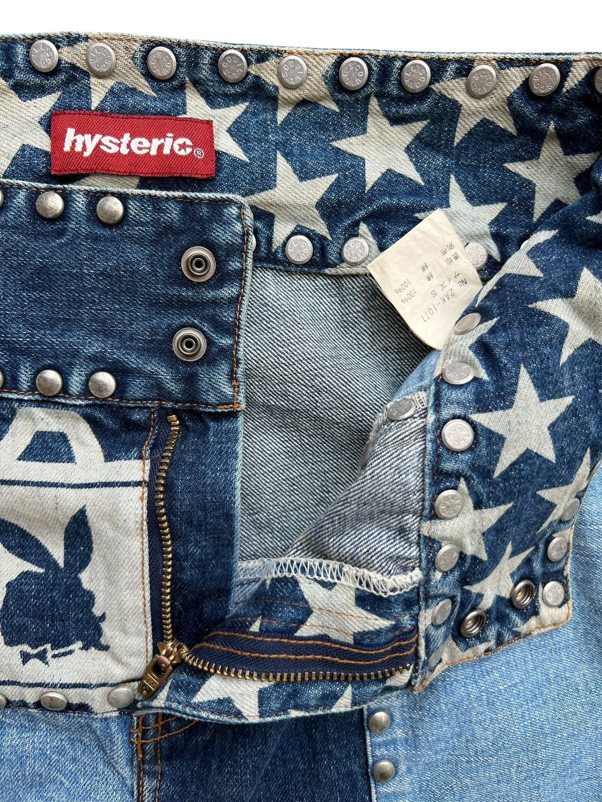 Hysteric Glamour Vintage 90s Hysteric Glamour Studded Denim Mini Skirt Size 28" / US 6 / IT 42 - 5 Thumbnail