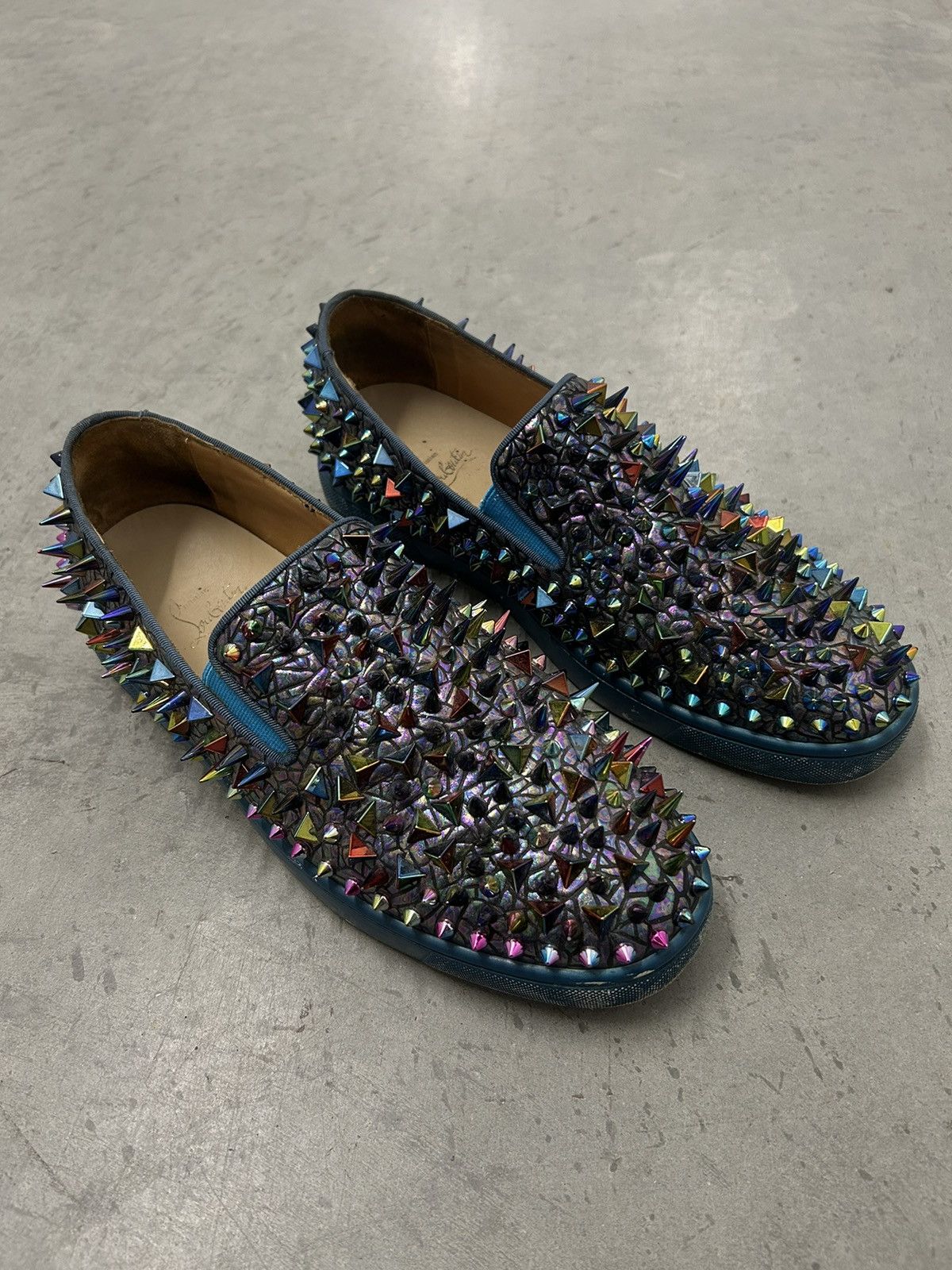 Christian Louboutin Christian Louboutin Spiked Slip On Boat Loafers 44 Size US 11 / EU 44 - 1 Thumbnail