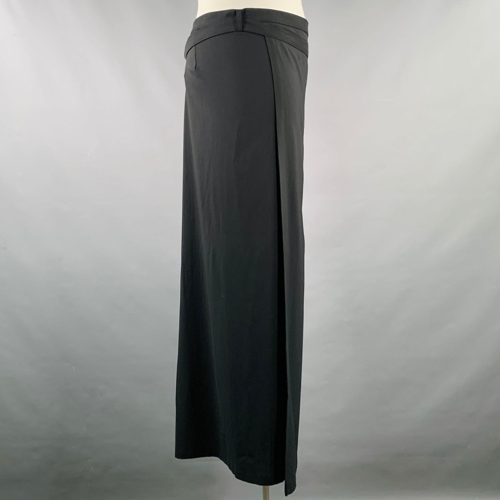 Jean Paul Gaultier JEAN PAUL GAULTIER Size XL Black Wool Silk Wrap Around Skirt Size 38" / US 16 / IT 52 - 2 Thumbnail