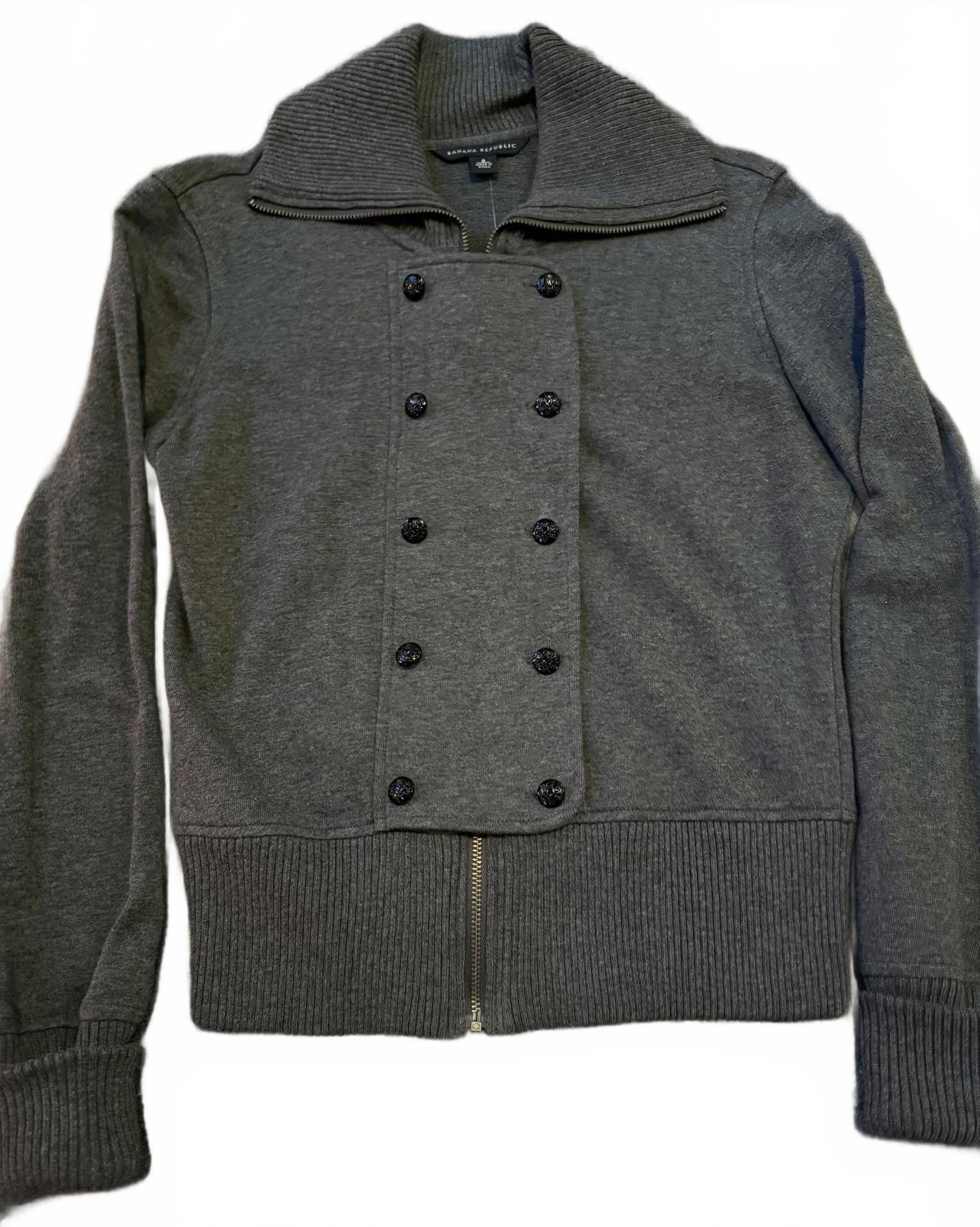 Banana Republic NWT Zip Up Sweater Jacket-Dark Gray Size S / US 4 / IT 40 - 2 Thumbnail