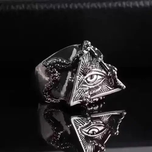 Japanese Brand Vintage Third Eye Ring Silver Illuminati Punk Art Trippy Size ONE SIZE - 1 Thumbnail