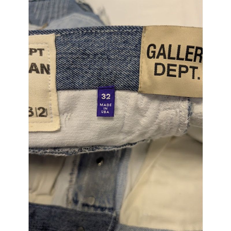 Gallery Dept. o1rshd1 Logan Distressed Patchwork Denim Jeans in Indigo Size US 32 / EU 48 - 19 Thumbnail