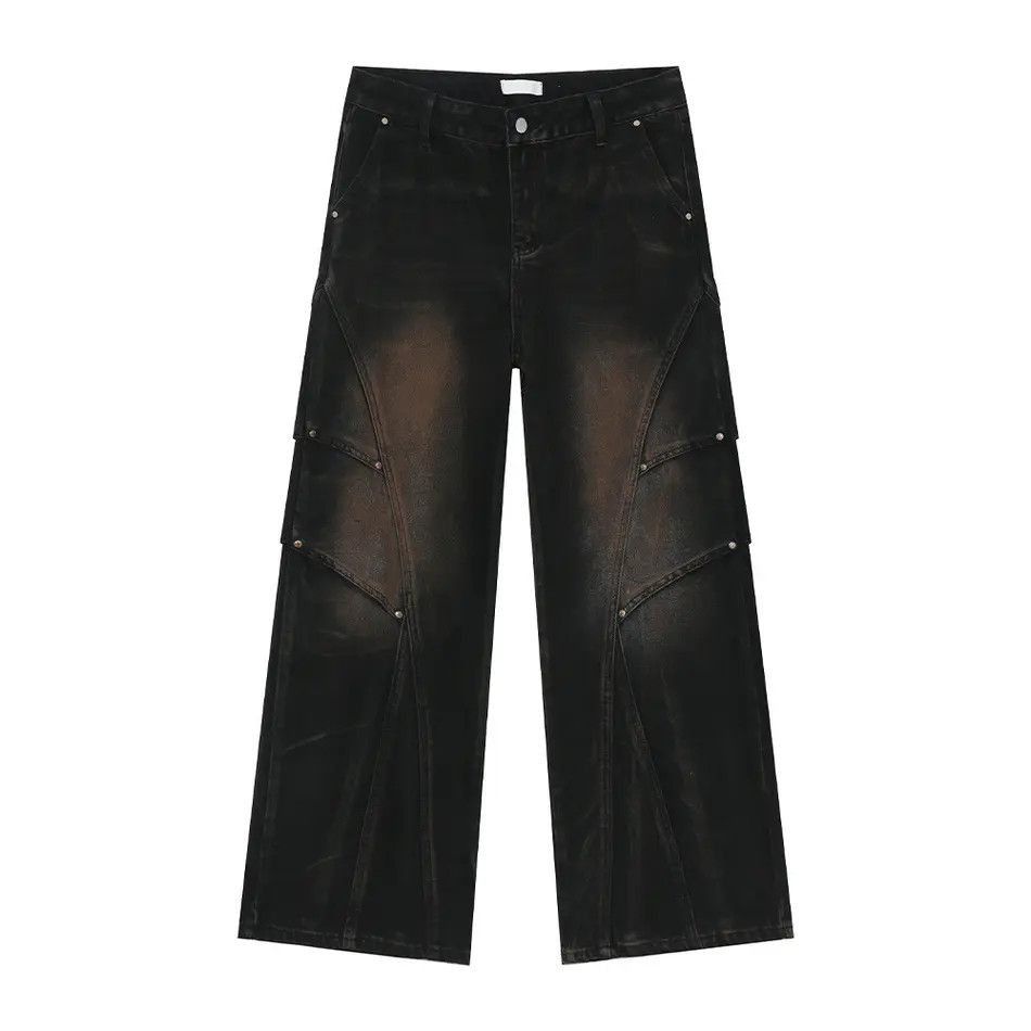 Japanese Brand Retro loose casual dyed denim jeans Size US 32 / EU 48 - 4 Thumbnail
