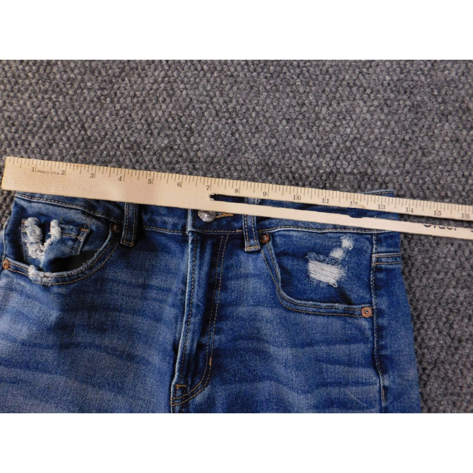 American Eagle Outfitters American Eagle Jeans Womens 6 Blue Mom Straight Distressed Stretch Denim Size 28" / US 6 / IT 42 - 3 Thumbnail