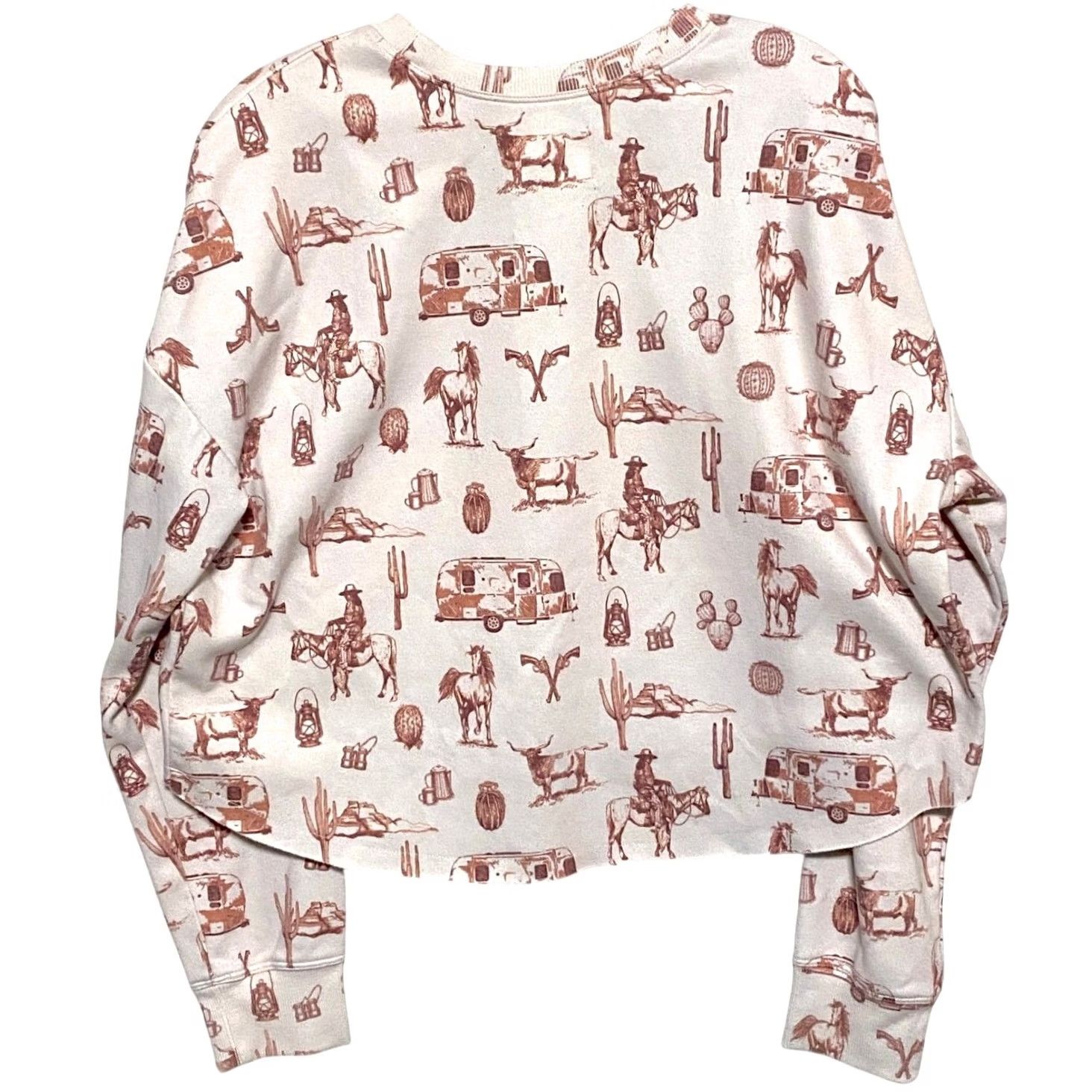 Vintage VINTAGE Range rock & roll Cropped Sweater Womens L Cowgirl Western Desert Horses Shirt Women Cropped Western Cowboys Mens Womens Size L / US 10 / IT 46 - 3 Thumbnail