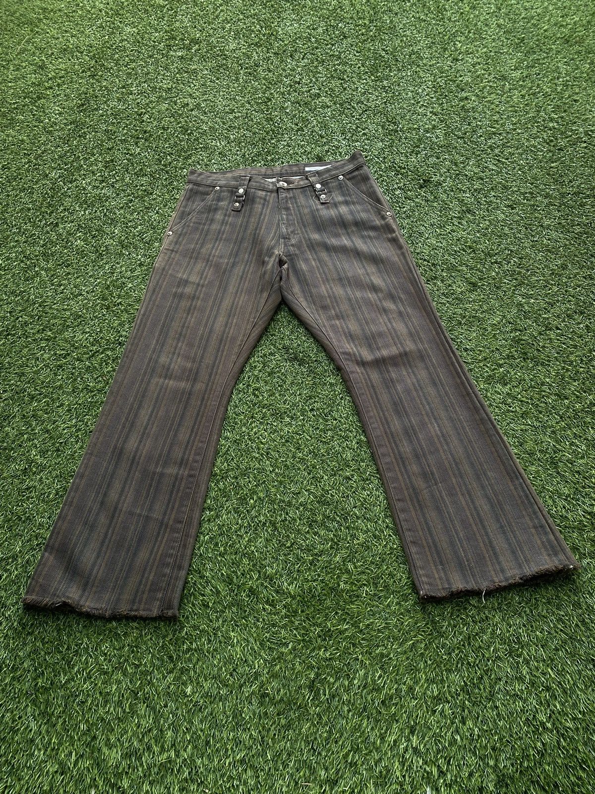 semanticdesign Y2K Semantic Design Striped Flared Pants Size US 32 / EU 48 - 6 Thumbnail