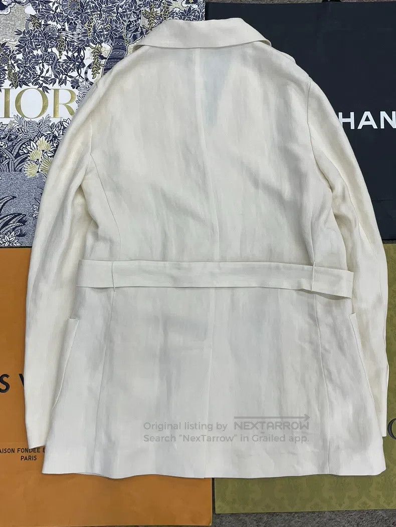 Brunello Cucinelli Beige Tie Collar Blazer Jacket