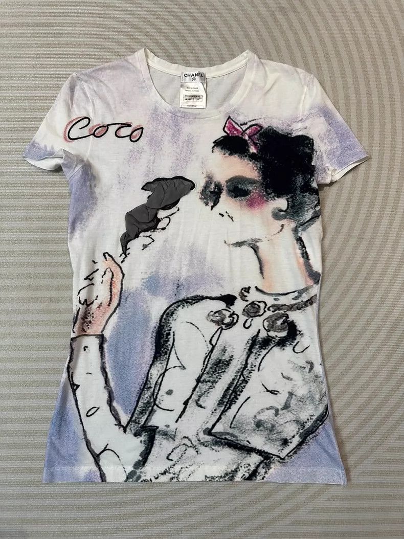 Chanel Graffiti illustration Miss coco short-sleeved T-shi
