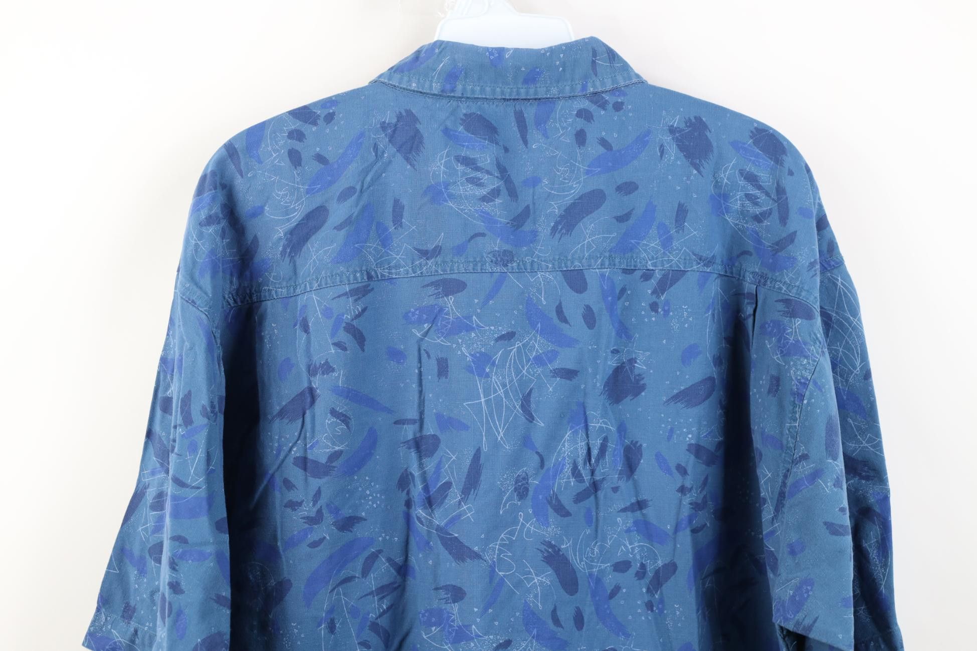 Vintage Vintage 90s Streetwear Abstract Surf Beach Button Shirt Blue Size US L / EU 52-54 / 3 - 10 Thumbnail