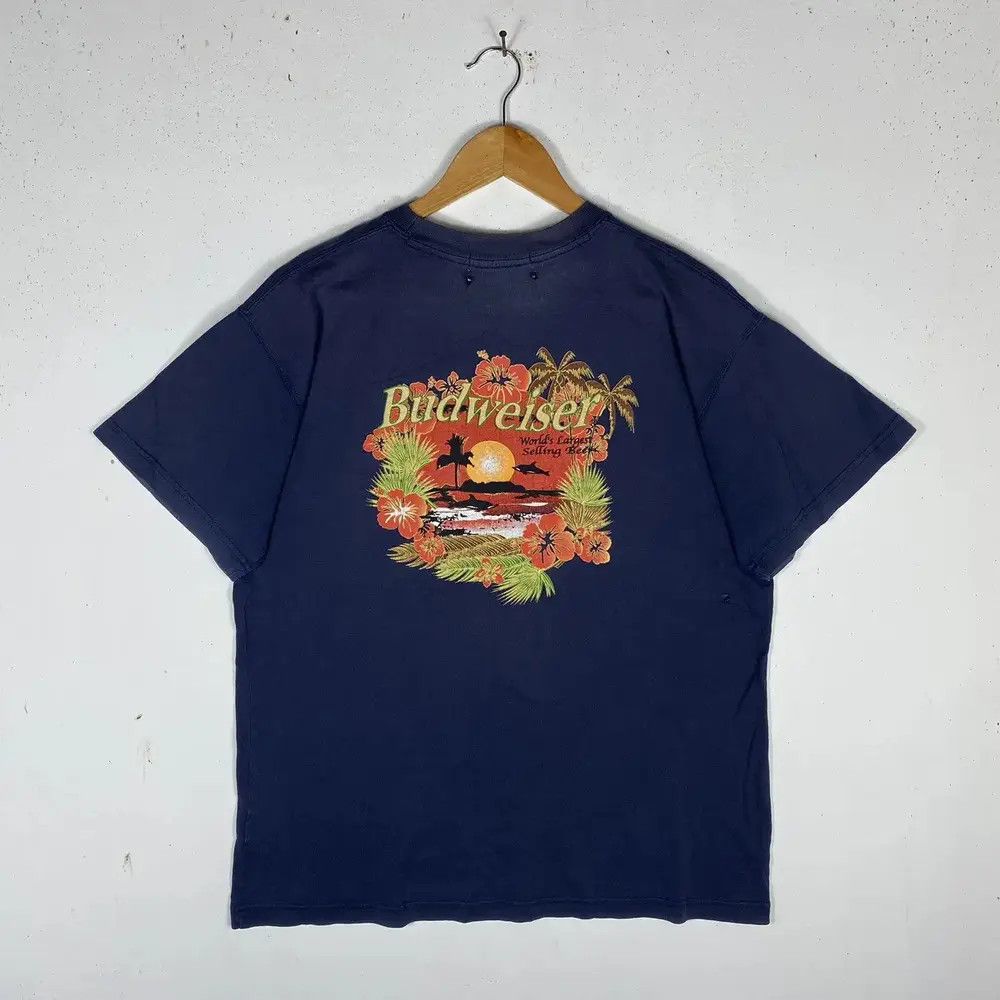 Budweiser Vintage 90's BUDWEISER Hawaiian Sunset Graphic Sunfaded Tee Size US L / EU 52-54 / 3 - 2 Thumbnail