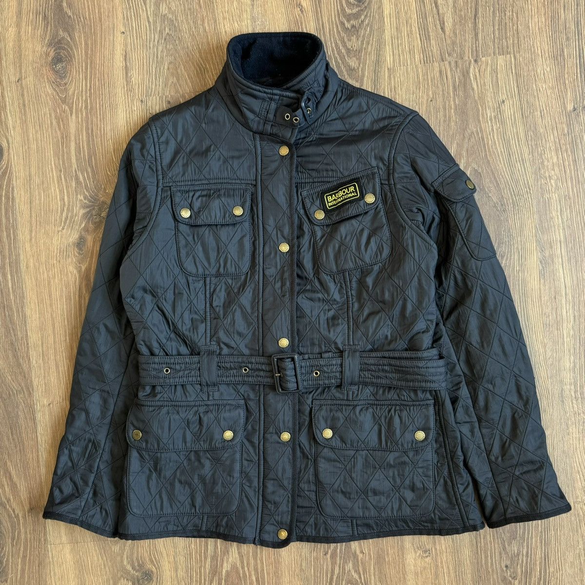 Barbour Barbour International Quilted Belted Jacket Black Women’s Size M / US 6-8 / IT 42-44 - 1 Thumbnail
