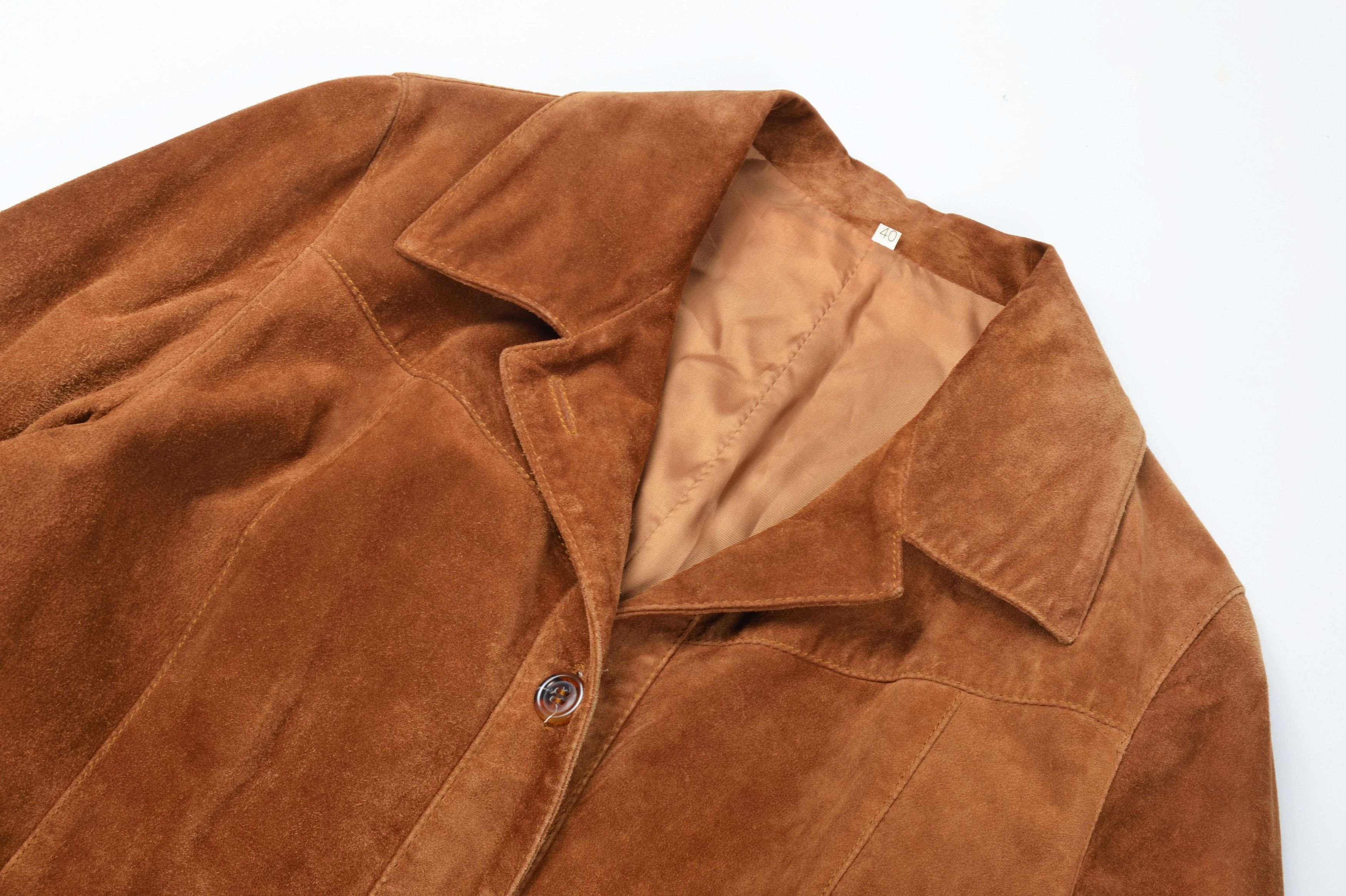 Vintage Vintage 1970's Italian Retro Suede Leather Jacket Size S / US 4 / IT 40 - 2 Thumbnail