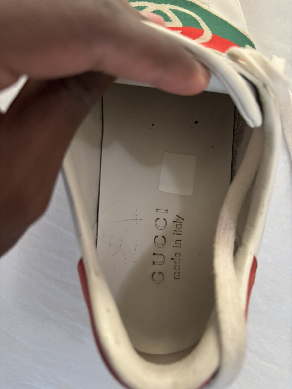 Gucci Gucci Ace White Leather Web strap Sneakers – Full Set Size US 9 / EU 42 - 8 Thumbnail