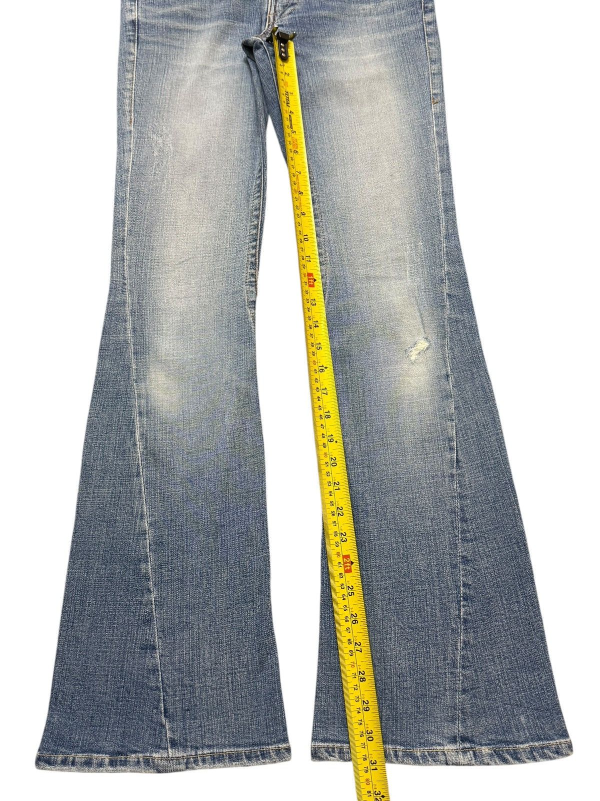 True Religion Vintage Y2K Japanese Brand Blue Faded Wash Wide Leg Flare Size 28" / US 6 / IT 42 - 10 Thumbnail