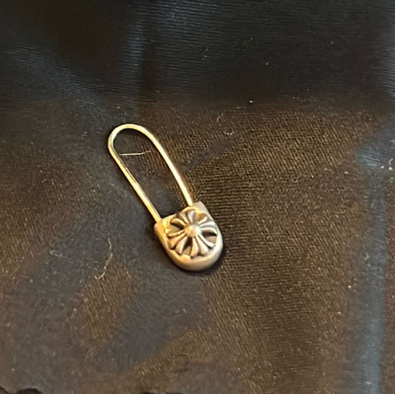 image of Chrome Hearts Maltese Cross Safety Pin Earring in Silver, Women's