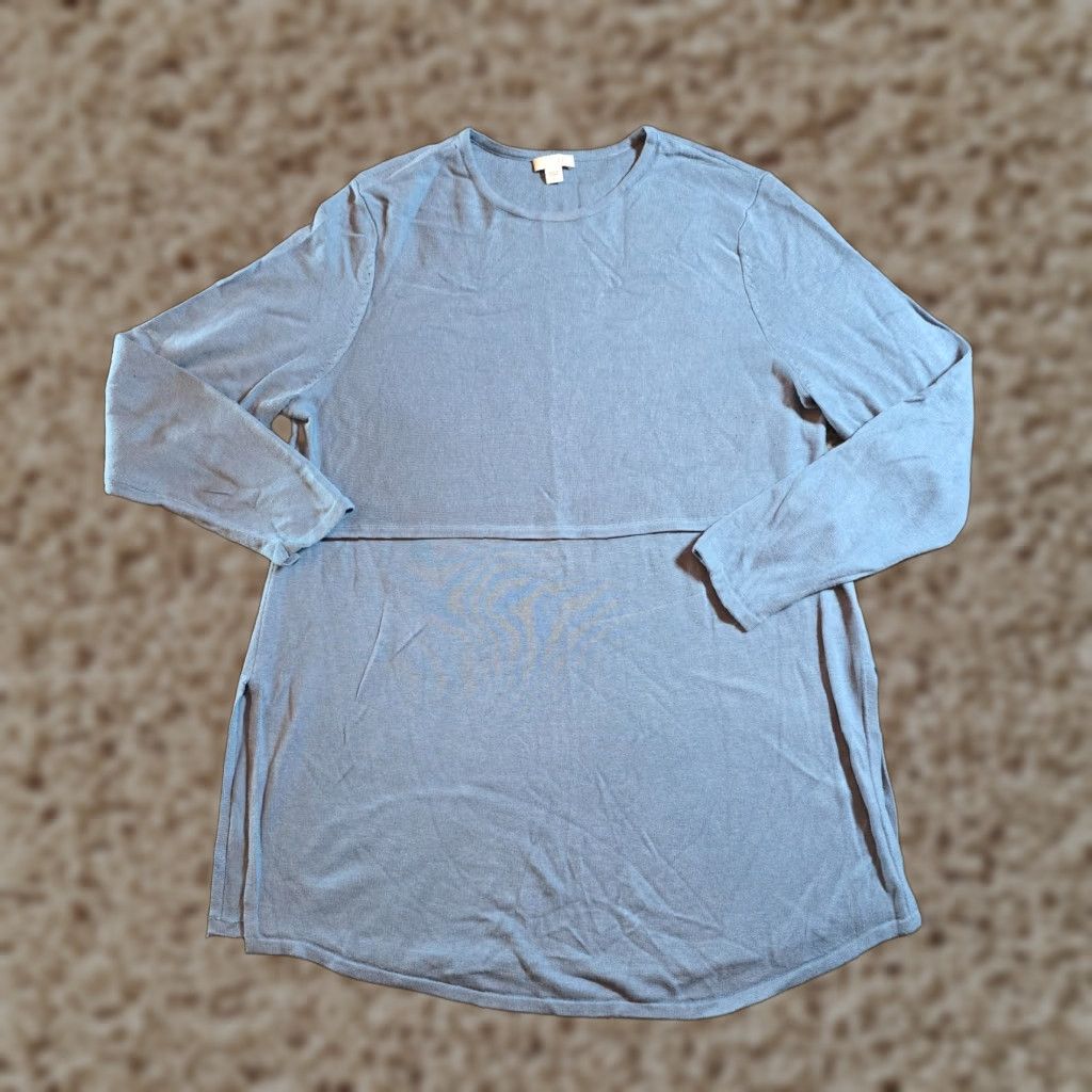 J. Jill J Jill Sweater Womens Size Large Blue Wool Blend Long Round Neck Sleeve Casual Womens Pullover Classic Size L / US 10 / IT 46 - 1 Thumbnail