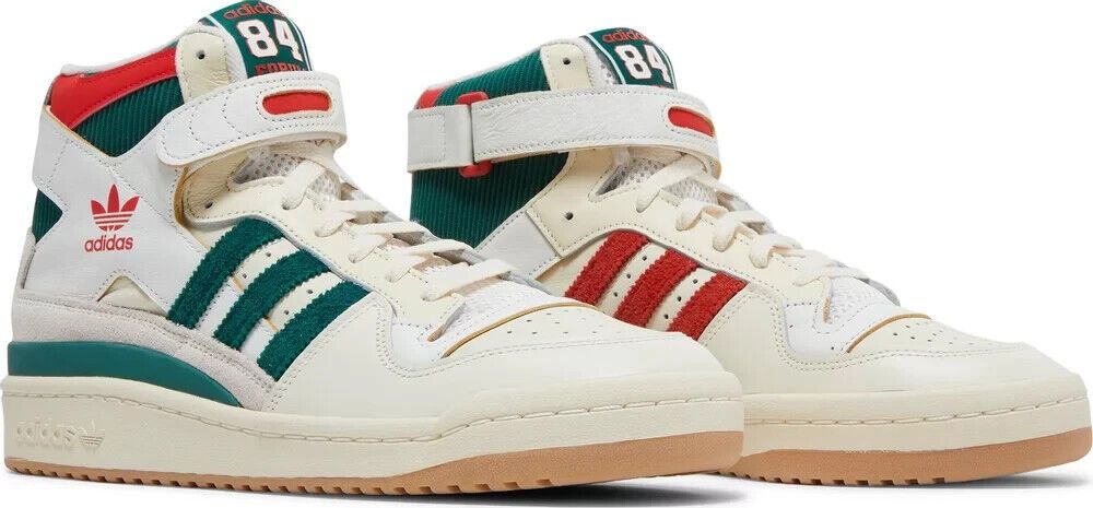 image of Adidas Forum 84 High Collegiate Green Red Shoes, Men's (Size 8.5)